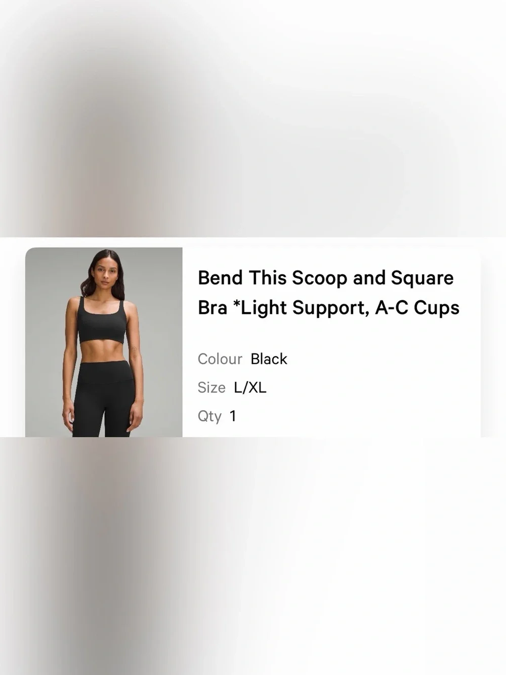 lululemon athletica Black Scoop-Back Sports Bra L/XL